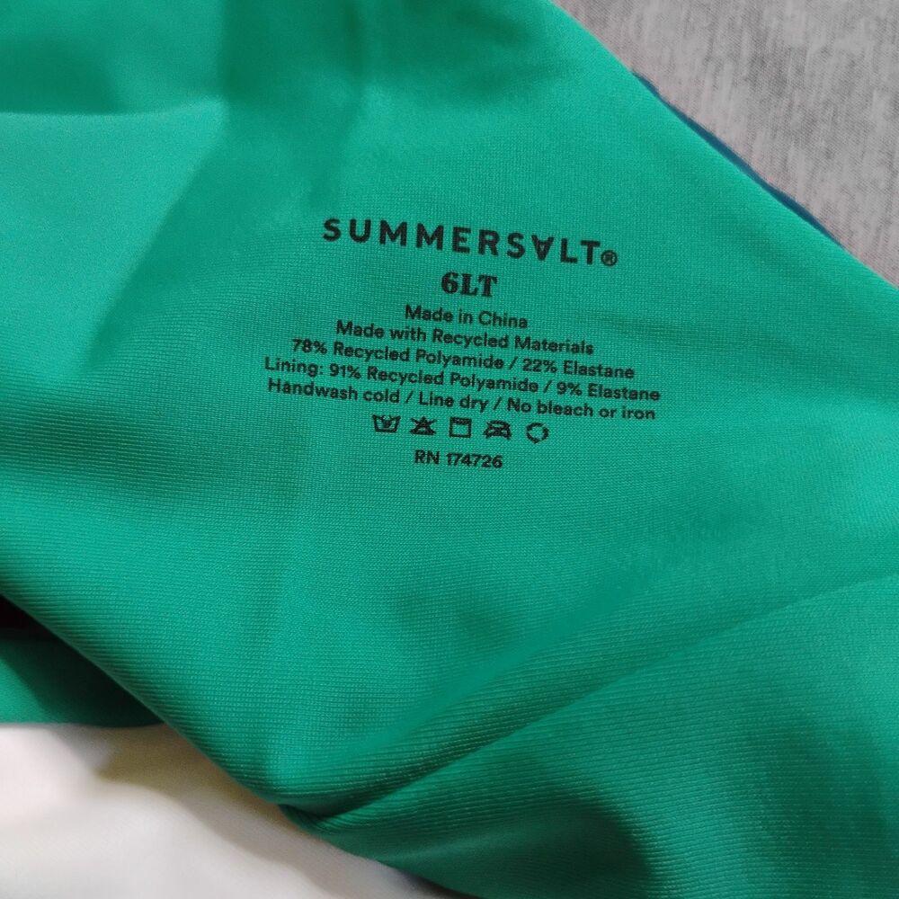 Summersalt The Sidestroke One Piece Swimsuit Size 6LT Tall Colorblock Green - Picture 7 of 15